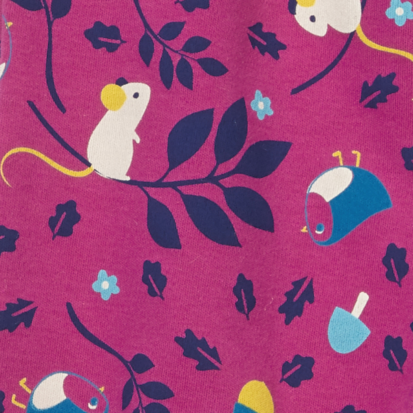 PICCALILLY Bavoir rose en coton bio avec des souris